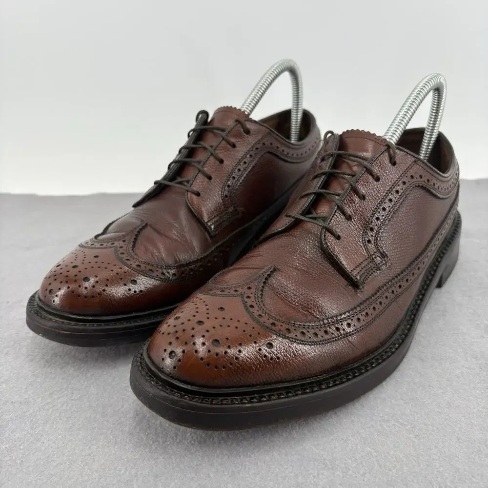 Florsheim Imperial Shoes Mens 7 D Brown Kenmoor Longwing Leather 93602 Vintage